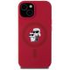 3. Karl Lagerfeld Silicone Karl&Choupette Heads Ring MagSafe iPhone 15 Case - Red
