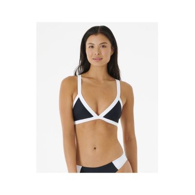 6. RIP CURL Mirage Colour Block Tri Bikini Top, Black