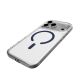 10. Puro Lite Mag TPU+PC Case Compatible with MagSafe for iPhone 17 Pro - Transparent with Blue Ring