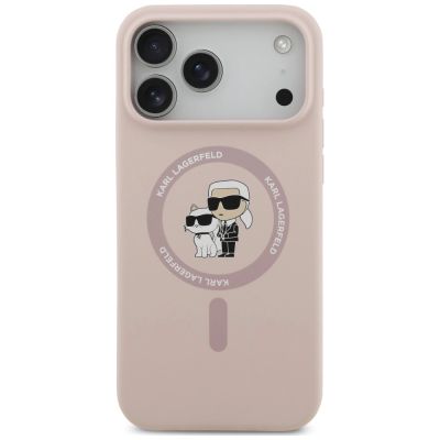 3. Karl Lagerfeld Silicone Karl&Choupette Ring MagSafe Case for iPhone 18 Pro Max / 17 Pro Max – Pink