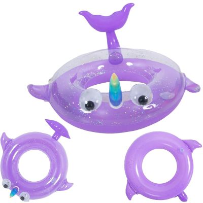 3. INFLATABLE RING 89x64.5CM WHALE GLITTER 35641