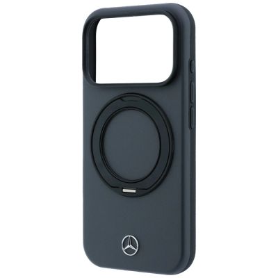 6. Mercedes Leather with Ring Stand MagSafe Case for iPhone 18 Pro / 17 Pro - Dark Gray