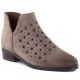 Women's suede ankle boots, openwork, dark beige, Vinceza 58626