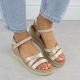 4. Women's gold wedge sandals Vinceza 15358