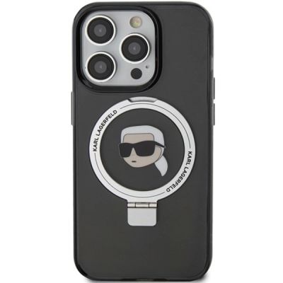 3. Karl Lagerfeld KLHMP15LHMRSKHK iPhone 15 Pro 6.1" black/black hardcase Ring Stand Karl Head MagSafe
