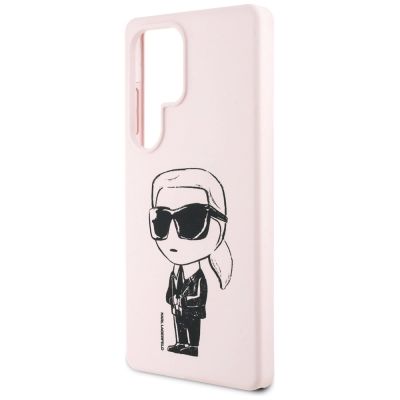 6. Karl Lagerfeld Silicone Graffiti Ikonik Printed Logo MagSafe Case for Samsung Galaxy S25 Ultra - Pink
