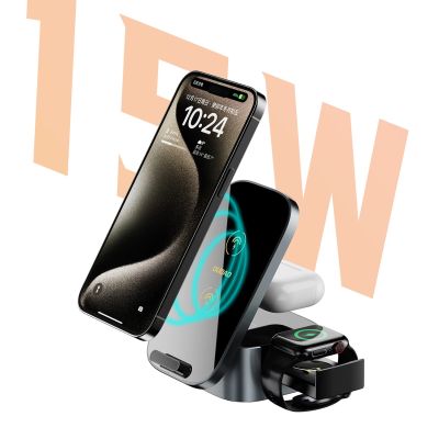 3. Dudao A11Pro+ 15W 3in1 Inductive Charger for Phone/Smartwatch/Headphones - Black