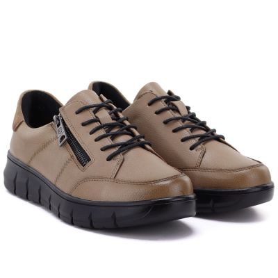 4. Women's beige leather platform shoes Vinceza 133130