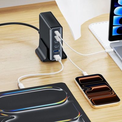 5. Tech-Protect DC160W-GAN 6-Port 160W Wall Charger - Black