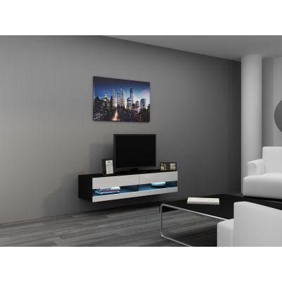7. TV cabinet VIGO NEW '140' 30/140/40 black/white flat