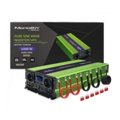 5. QOLTEC MONOLITH VOLTAGE CONVERTER | BATTERY CHARGING | UPS | 2000W | 4000W | 12V TO 230V | PURE SINE | LCD