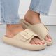 4. Vinceza W JAN308 beige buckle flip-flops