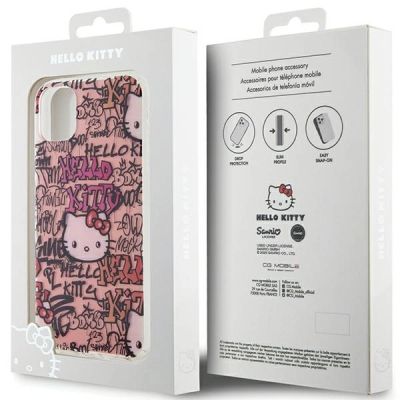8. Hello Kitty IML Tags Graffiti case for iPhone 11 / Xr - pink