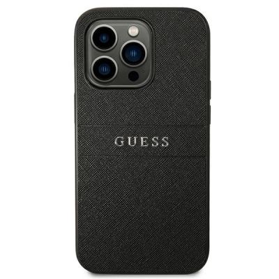 3. Guess Saffiano Strap Case for iPhone 14 Pro - Black