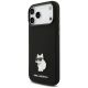 2. Karl Lagerfeld Silicone Choupette Metal Pin Case for iPhone 18 Pro Max / 17 Pro Max – Black