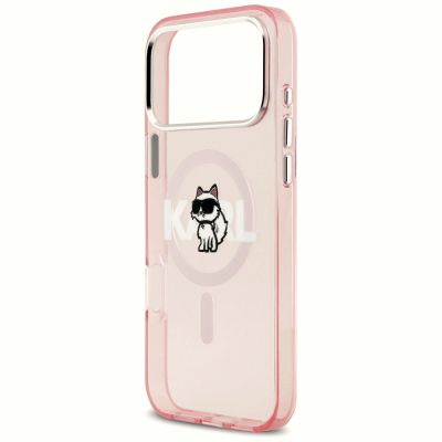 6. Karl Lagerfeld IML Choupette Sketch Logo MagSafe Case for iPhone 17 Pro Max - Pink