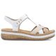 2. Rieker V0919-80 women's white wedge sandals