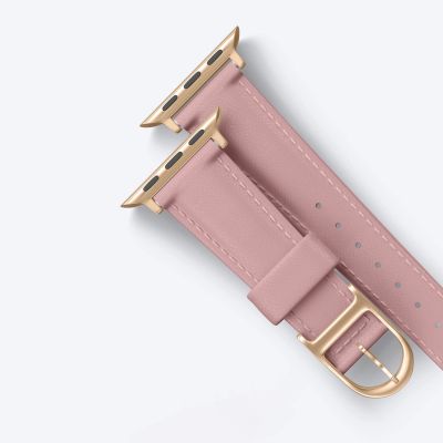 8. AmazingThing Class Band Leather Strap for Apple Watch 45 / 46 / 49 mm - Pink