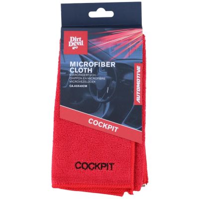 4. MICROFIBER COCKPIT CLEANING CLOTH 40x40CM DIRT DEVIL RED