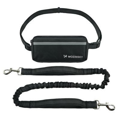 Wozinsky WPST-01 Hip Belt with Pouch and Elastic Leash for Running with a Dog - Black