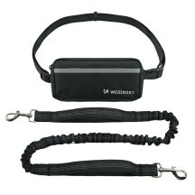 Wozinsky WPST-01 Hip Belt with Pouch and Elastic Leash for Running with a Dog - Black