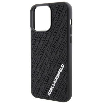 6. Karl Lagerfeld 3D Rubber Multi Logo case for iPhone 15 Pro Max - black