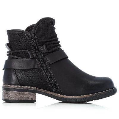 6. Women's insulated black ankle boots Rieker 94689-00