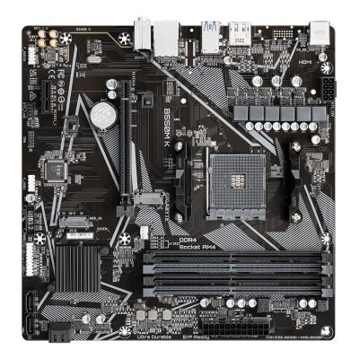 6. Gigabyte B550M K Motherboard (AMD Ryzen 5000 Series AM4 CPUs, up to 4733MHz DDR4 (OC), 2xPCIe 3.0 M.2, GbE LAN, USB 3.2 Gen1)