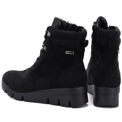 5. Women's black suede wedge ankle boots M.Daszyński MR23109A-3