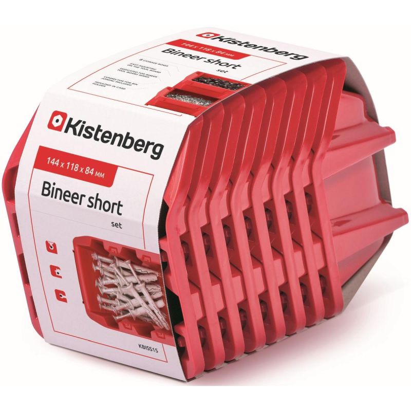 43. BINEER SHORT WORKSHOP BIN SET 8 PCS RED KISTENBERG