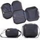 COSMETIC BAG + HANDBAG SET ABS T5821-6 BLACK SEMI LINE