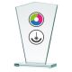 3. Glass trophy with LuxorJet color printing, engraving, and paint filling