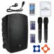 V-TONE BQ12 GO MP3 - Active speaker, rechargeable, black, Bluetooth, TWS, USB, SD, DSP, AUX, infrared remote control, 2x wireless microphones, extendable handle, transport wheels set