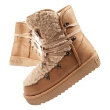 D.Franklin women's winter snow boots, fashionable fur lining, brown beige