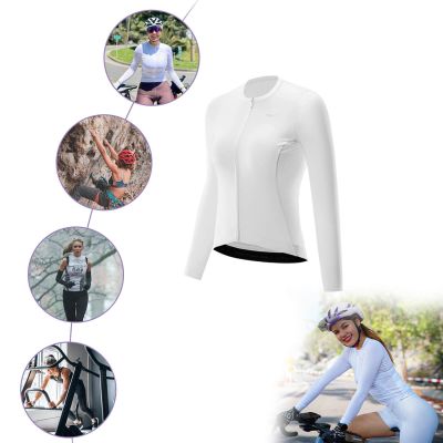 5. Rockbros 15210006004 TVI Women's Cycling Jersey Long Sleeve M - White