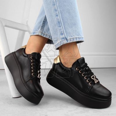 Vinceza W JAN313 black leather platform shoes