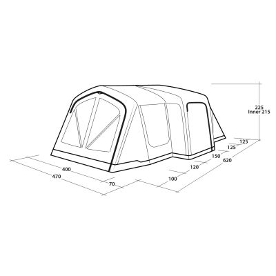 2. Outwell Montana 6 Air 6 Person Green, Grey Tunnel Tent