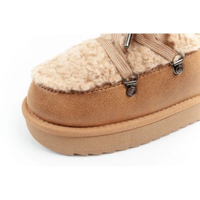 15. D.Franklin women's winter snow boots, fashionable fur lining, brown beige