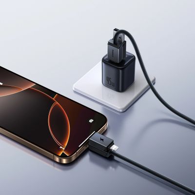 8. Baseus Versatile 60W USB-C to USB-C Cable with USB-A and Lightning Adapters, 1 m – Black