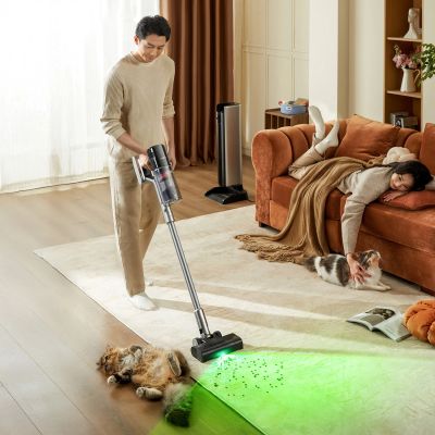 10. UWANT V800 Upright Vacuum Cleaner with Self-Emptying Station - Gray