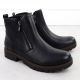 3. Black Leather Women’s Worker Boots Rieker 78556-00