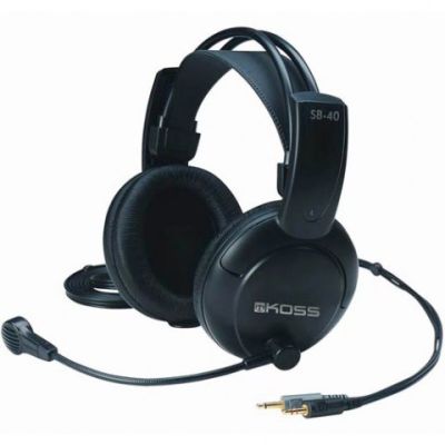 Koss SB40 Wired Headphones, Headband, Black