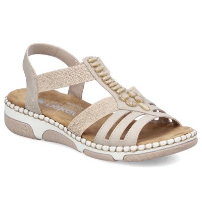 Women's beige wedge sandals Rieker 66201-62
