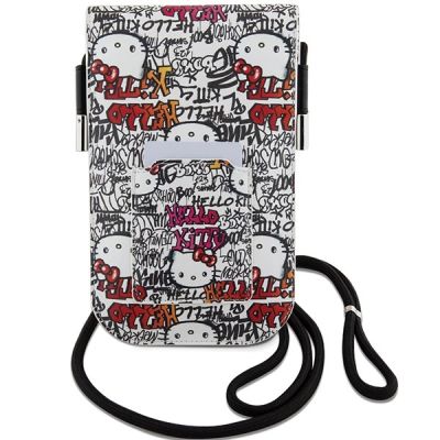 4. Hello Kitty Leather Tags Graffiti Cord bag - beige