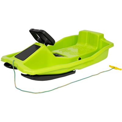 8. PLASTIC SLEDGE WITH BRAKE AND HANDLEBAR SANTA CLAUS 97x53x25CM GREEN