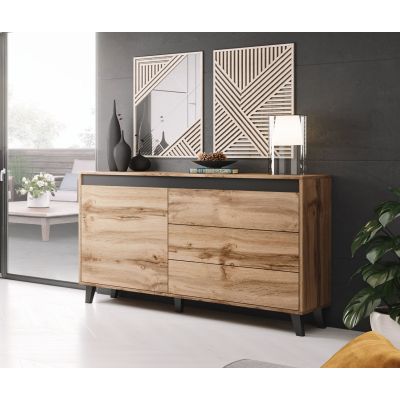 3. NORD chest of drawers 138cm wotan oak/anthracite