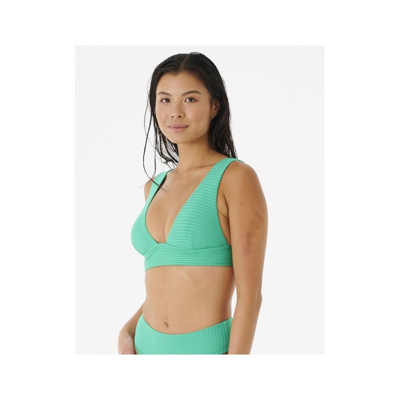 4. RIP CURL Premium Surf Deep V Bikini Top, Green