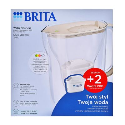 Brita Style Essential filter jug + 2 MaxtraPro PP cartridges (2.4l; sand)