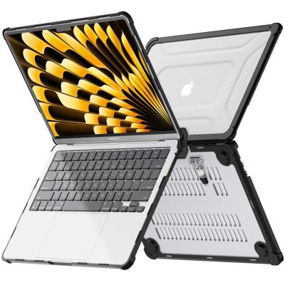 3. Tech-Protect SmartShell Pro case for MacBook Air 13" 2023-2025 M2 / M3 / M4 - transparent and black