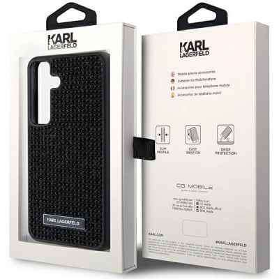 8. Karl Lagerfeld Rhinestone Metal Logo case for Samsung Galaxy S24 - black